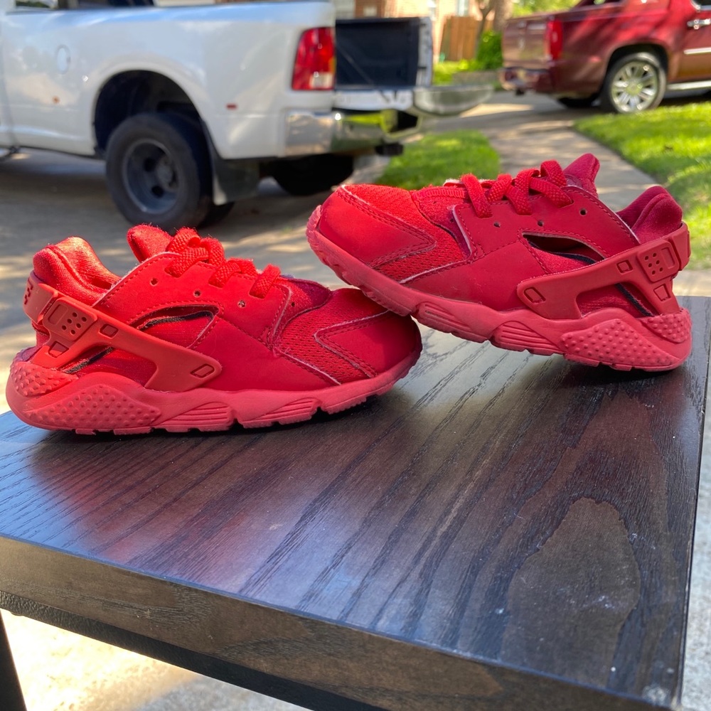 Nike Huarache Run TD Toddler Shoes University Red 704950-600 Size 10C